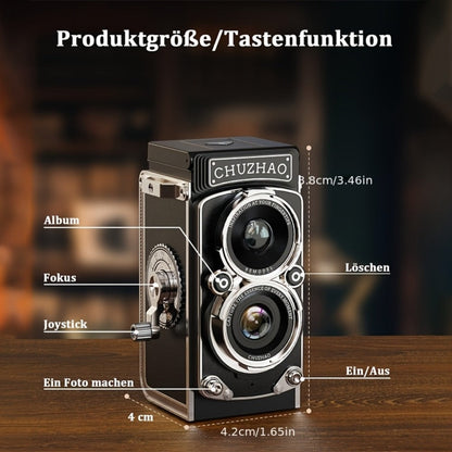 Digital Camera CHUZHAO Retro TLR-Style Model with 12MP Capture Marking, 1080P Video, Autofocus and Dual Filters