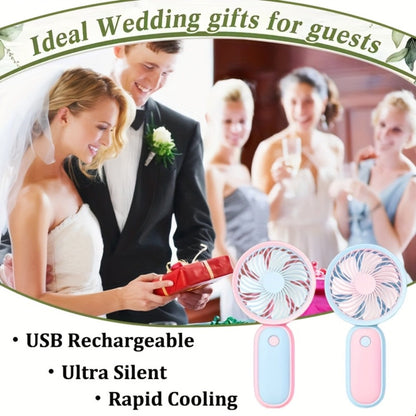 12-Piece Mini Handheld Fan Set with Round Grilles, USB Charging, Lanyards and Type A or Type B Designs