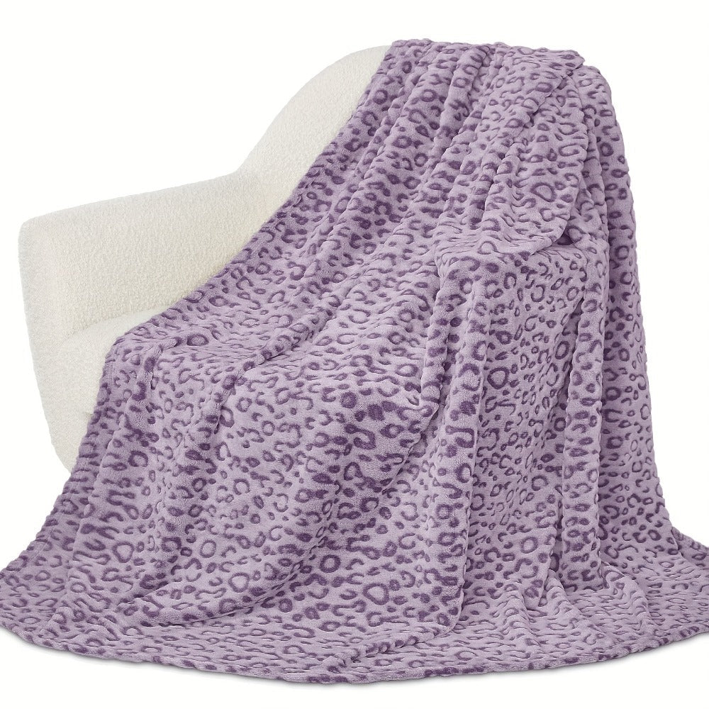 Raised Leopard Pattern Throw Blanket in Five Colors and 14 Listed Size-and-Color Combinations