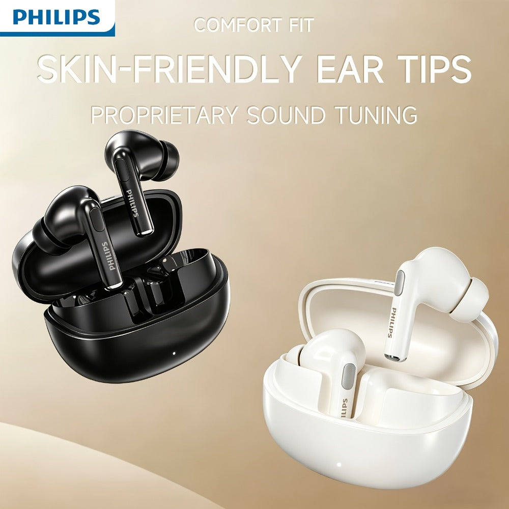 Wireless Earbuds Philips Bluetooth 6.0 Semi-Open Back with Long Battery and Noise Reduction