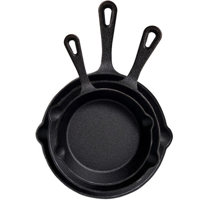 Nested Cast Iron Skillet Set with Long Handles, Pouring Lips and Choice of 3, 4 or 5 Graduated Pans