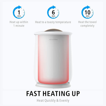 25L Electric Towel Warmer Bucket for Towels and Robes with Single-Button Control, White or Gray Finish