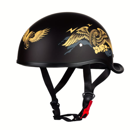 Open Face Motorcycle Helmet Half Shell – Lightweight Retro Half Helmet for Men Women, DOT Style Cruiser Scooter Motorbike Helmet, Size M, Styles TXW / FLH / YUN