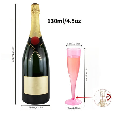 Pink Plastic Champagne Glasses Disposable 25 50 Pack – BPA-Free PS Mimosa Cups Pink Plastic Wine Glasses for Wedding Bridal Shower Cocktail Party Outdoor Events