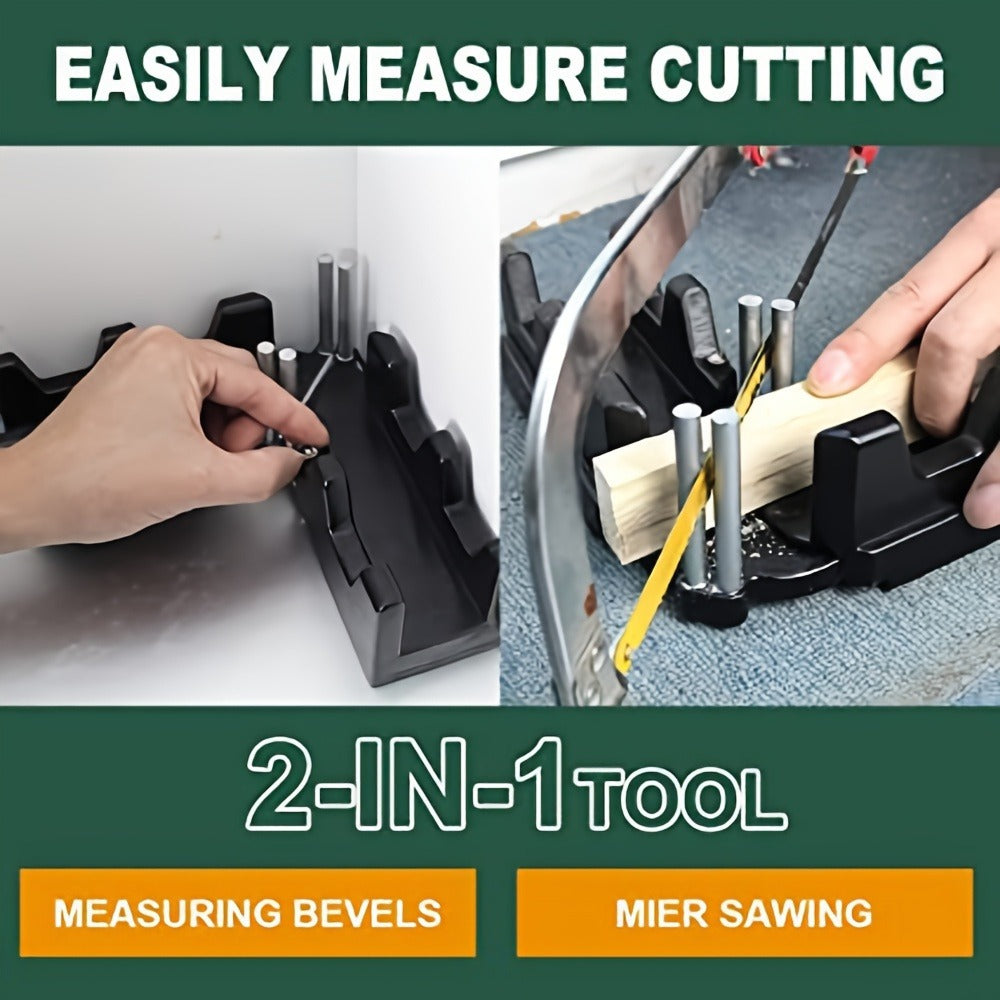 Two-in-One Adjustable Miter Angle Measuring and Cutting Guide for 45- to 180-Degree Layout Work