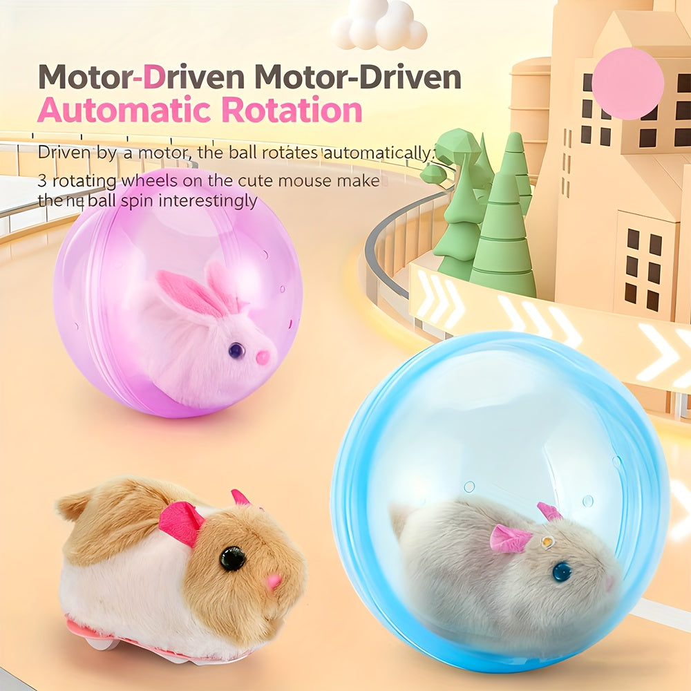 Interactive Cat Toy Ball - Automatic Motion Activated Rolling Toy for Indoor Cats and Dogs, Rechargeable Electric Moving Ball with Rabbit & Squirrel Design, Stimulating Play for Bored Cats, Small Medium Large Pets