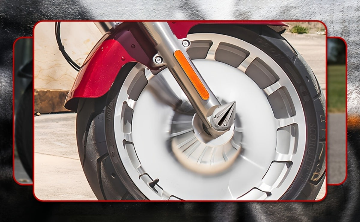 CNC Spike Motorcycle Front Axle Nut Covers Caps 3.6" – Fits Harley Touring Street Glide Road King Electra Glide Tri Glide 2008-Later, Black & Silvery