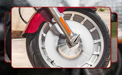 CNC Spike Motorcycle Front Axle Nut Covers Caps 3.6" – Fits Harley Touring Street Glide Road King Electra Glide Tri Glide 2008-Later, Black & Silvery