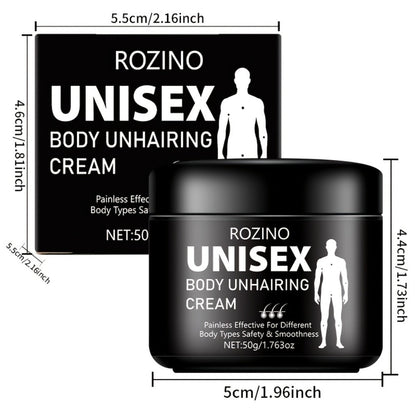 Hair Removal Cream ROZINO 50g Black Jar with Single or Two-Pack Options for External Body Grooming