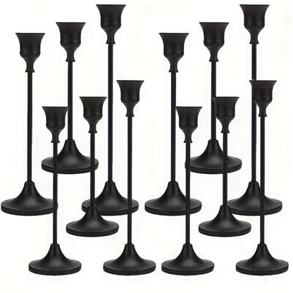 Metal Bell Candlestick Holders Set – Vintage Copper & Black Taper Candle Holders for Wedding Centerpieces, Christmas Table Decor, Halloween, Anniversary, Birthday Party, Home & Hotel Decoration