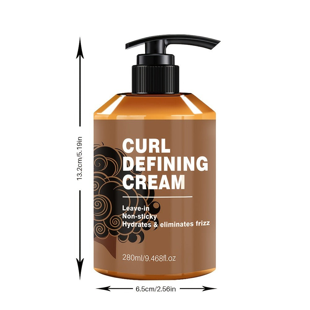 280ml Curl Defining Cream in Pump Bottle with Leave-In Styling Directions for Wavy and Curly Hair