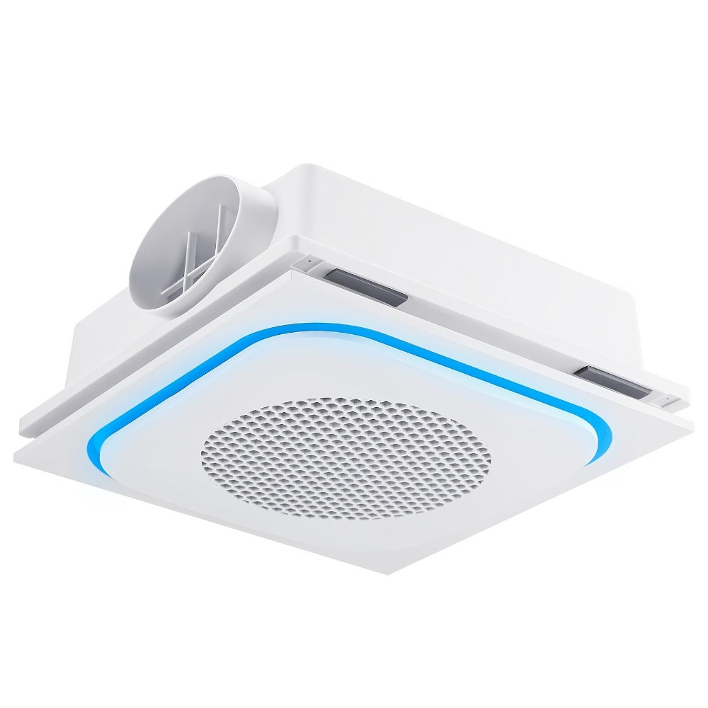 Bathroom Exhaust Fan with Light 150 CFM 1.0 Sone - 40W LED Night Light Ventilation Fan Combo, Quiet Bath Fan with Blue LED, Easy Install, White
