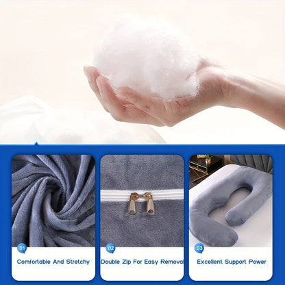 Maternity Pillow Full Body Pillow J-Shaped Pregnancy Pillow with Removable Cover Back Leg Tummy Support Multiple Styles & Sizes
