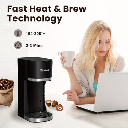 Black Single-Serve Coffee Brewer with CM6080 or CM6070 Model Options and Removable Cup Platform