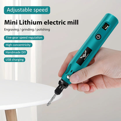 Electric Engraving Pen Kit 25/39PCS - Rechargeable Rotary Tool Set with Adjustable Speed for Engraving, Sanding, Polishing, Drilling & Etching - Portable Multifunctional Power Tool for DIY Crafts
