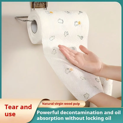 Reusable Kitchen Paper Towels 800 Times Use Non-Stick Oil Degreasing Cleaning Cloth Wet Dry Dual-Use Lazy Rag for Home Kitchen Household