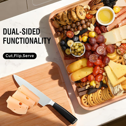 Five-Compartment Rectangular Charcuterie Tray with Clear Locking Lid, Black Handles and 33 x 24.3 cm Size