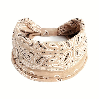 Eight Wide Knotted Headbands with Mixed Paisley and Geometric Patterns in One Image-Bound Set