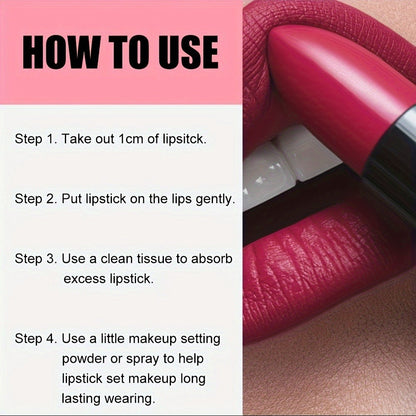 Lipstick Set, Mirsist 6-Piece Silky Matte Bullet Collection in Nude, Red, Brown, Berry and Plum Colors