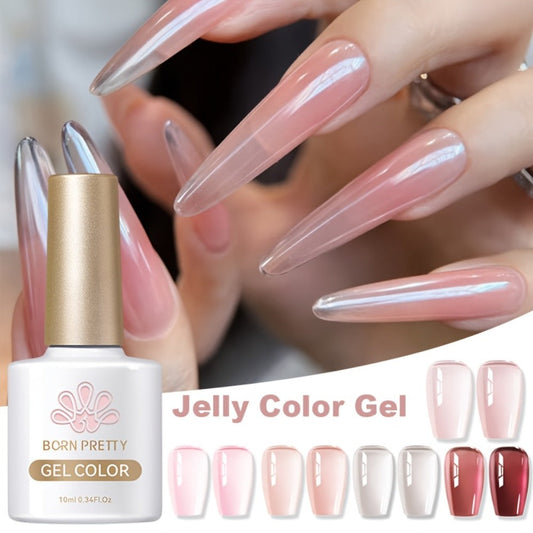 Gel Nail Polish in 10ml Nude Jelly with Skin-Tone Glass Finish and JN05, JN68, JN75 or JN76