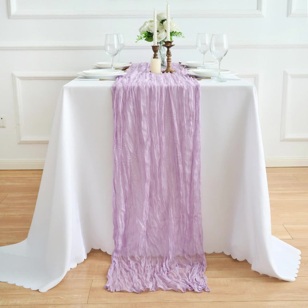 Cheesecloth Table Runner 10 Pack, 10ft Boho Wedding Table Runner for Reception, Rustic Bridal Shower, Party & Home Decor – Dusty Pink, Sage, Lavender