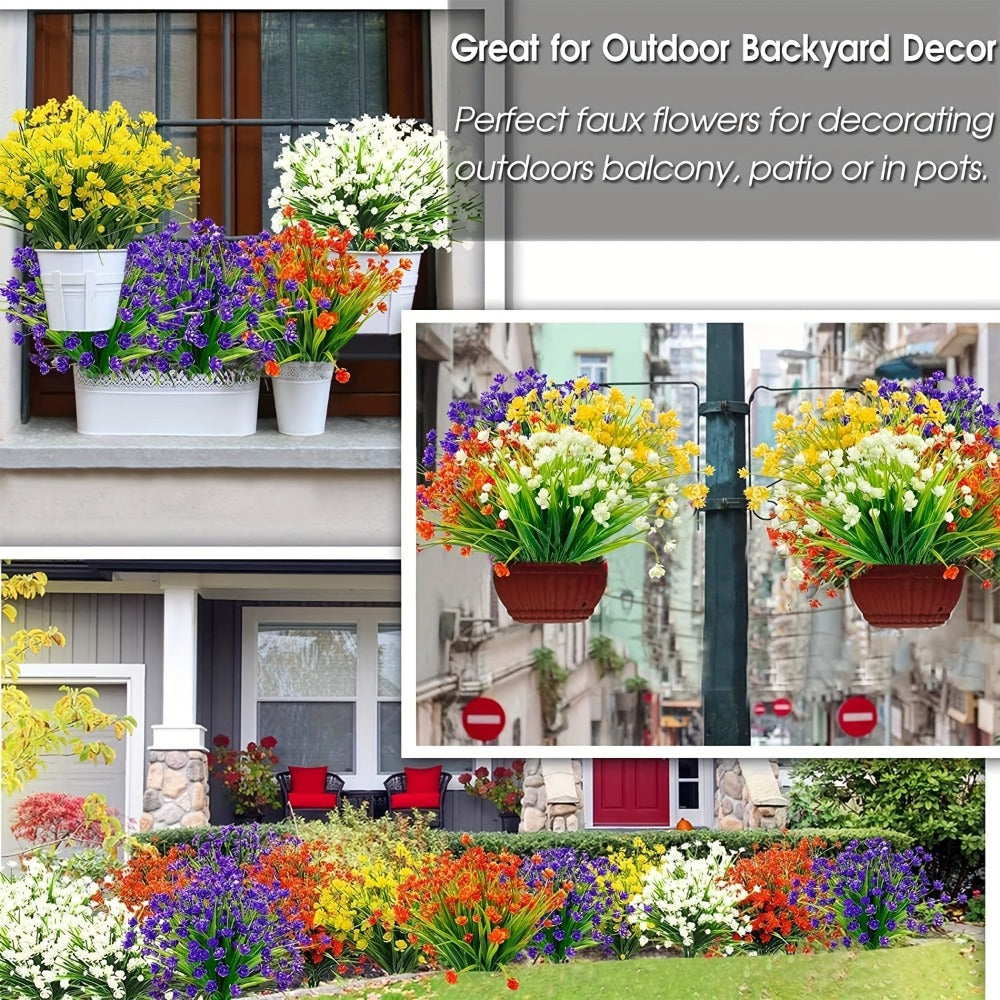Artificial Flowers 40-Bundle Mixed-Color Floral and Greenery Set for Garden, Party and DIY Decor