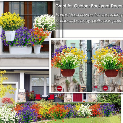 Artificial Flowers 40-Bundle Mixed-Color Floral and Greenery Set for Garden, Party and DIY Decor