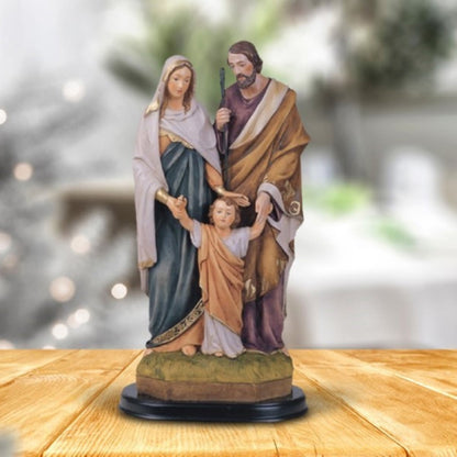 Holy Family Figurine Statue 12" H – Polyresin Religious Sculpture Ornament for Home Decor, Living Room, Office & Collectible Gift for Christmas, Easter, Birthdays & Housewarming