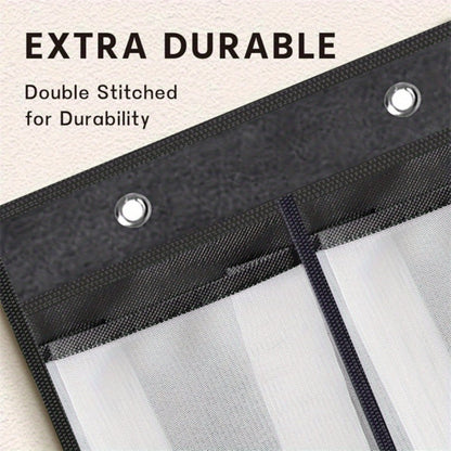 Over Door Shoe Organizer 24 Large Mesh Pockets – Foldable Breathable Hanging Storage Rack, Durable Fabric Closet Hanger for Shoes & Accessories, Space-Saving Door Organization