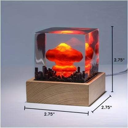 Mushroom Cloud Night Light – USB Powered LED Atomic Bomb Glow Lamp, Sci-Fi Desktop Decoration Art Piece, Unique Gift for Nuclear Enthusiasts, Bedroom Living Room Office Decor