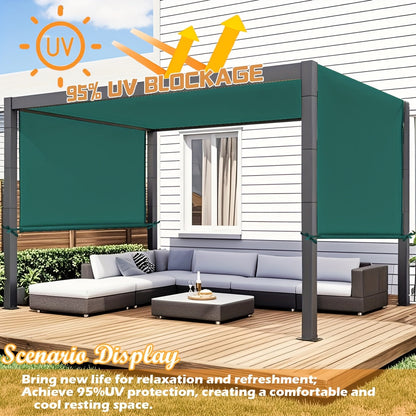 Retractable Pergola Replacement Canopy Cover, 105-Inch Width with Eight Colors and Three Length Options