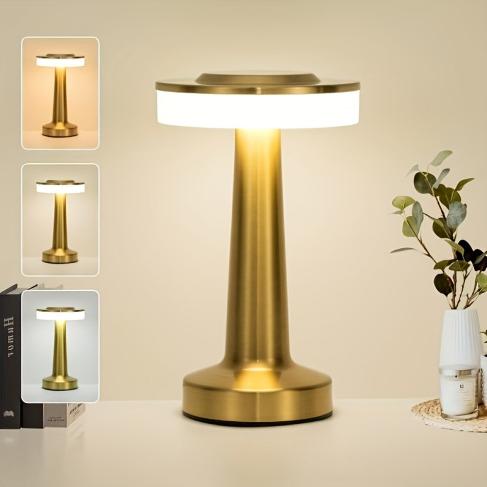 Rechargeable Touch Table Lamp – 3 Color Dimmable Portable Bedside Nightstand Lamp with Battery, Small Wireless Desk Light for Bedroom, Living Room & Travel