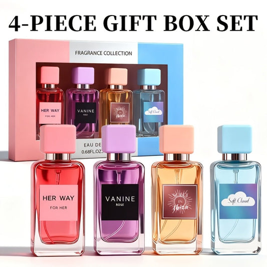 Women's Perfume Gift Set 4pcs EDP Long-Lasting Floral Fragrance Spray for Dating Parties Special Occasions 4 Scents 0.68oz Each Holiday Gift for Her