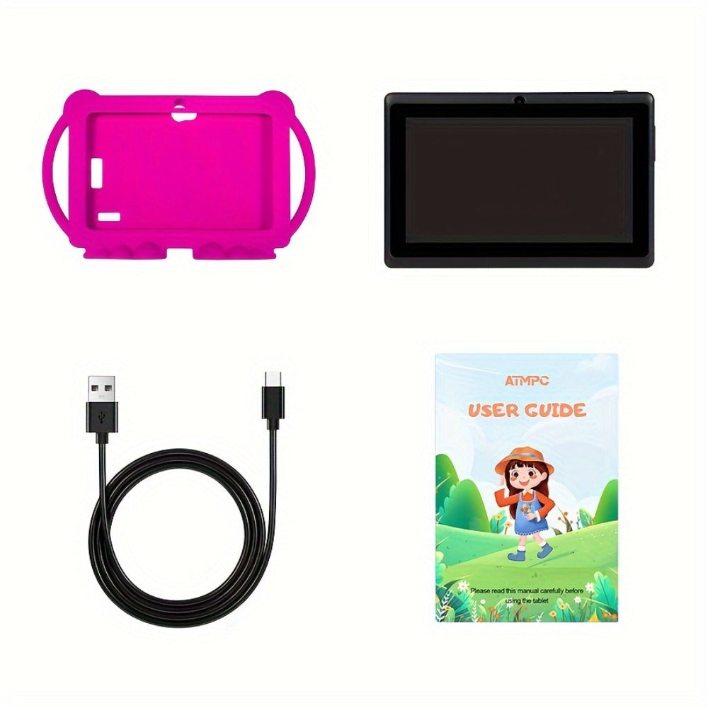 Kids Tablet 7 Inch with Android 14, 2GB RAM, 32GB Built-In Storage, Dual Cameras and Protective Case