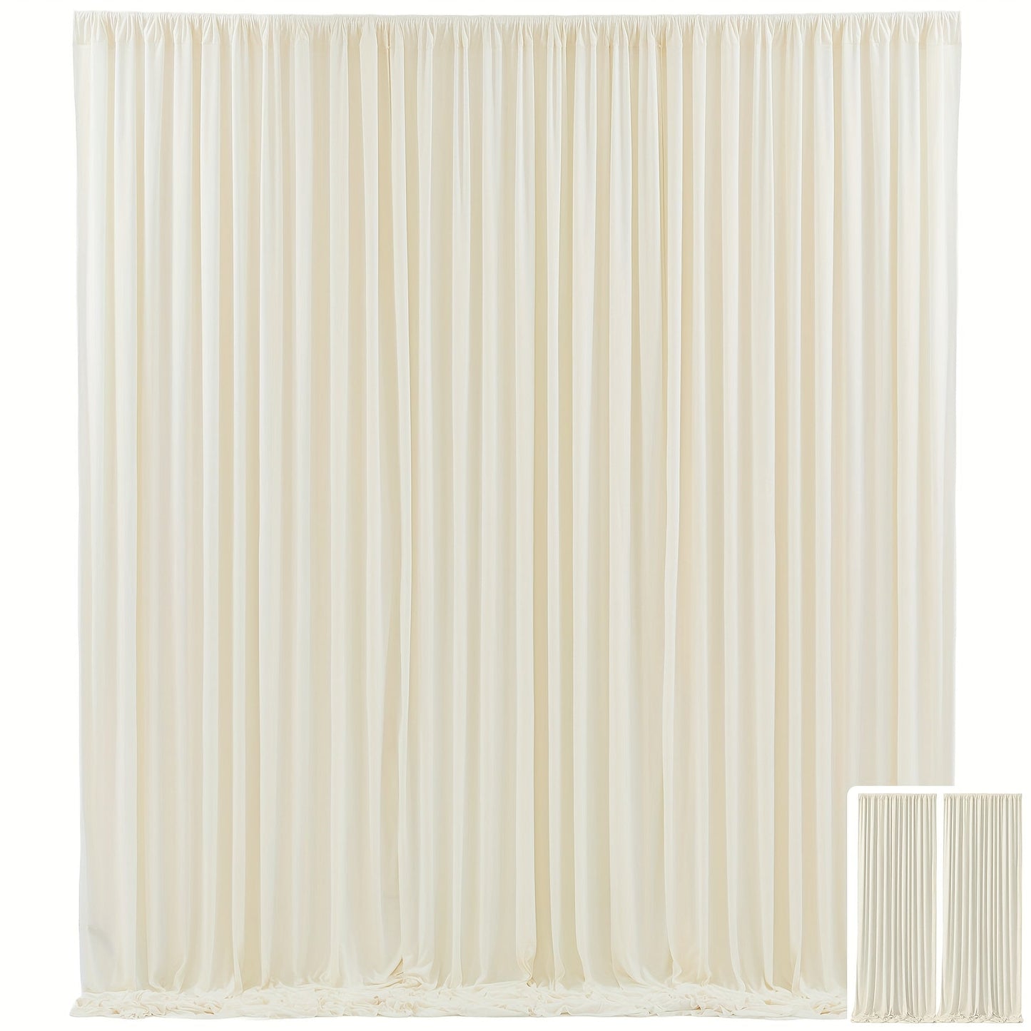 Two-Piece Photography Backdrop Curtain Set with 150 cm Width and 215 cm or 300 cm Height Options