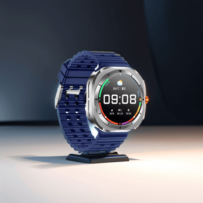 Smart Watch Round Display with Wireless Calling, Custom Faces and Orange, Black, White or Blue Band