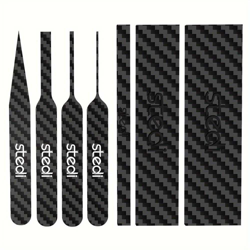 Seven-Piece Carbon-Fiber Pattern Hobby Sanding Stick Set with Detail Boards in Multiple Sizes