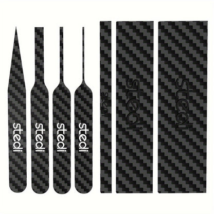Seven-Piece Carbon-Fiber Pattern Hobby Sanding Stick Set with Detail Boards in Multiple Sizes
