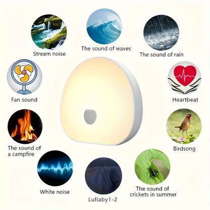 White Noise Machine with RGB Smart Light – Portable USB Rechargeable Sleep Aid, 1200mAh Battery, Touch Control, 16 Colors, Timer | Baby, Adults, Home & Office