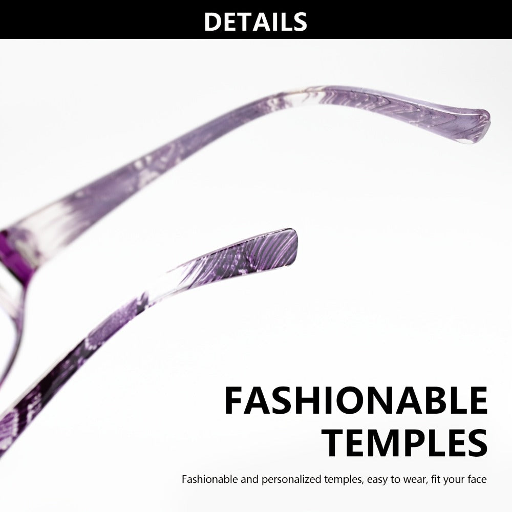 Reading Glasses – Sixteen-Pair Square-Frame Reader Set with Four Each in Purple, Blue, Brown and Black