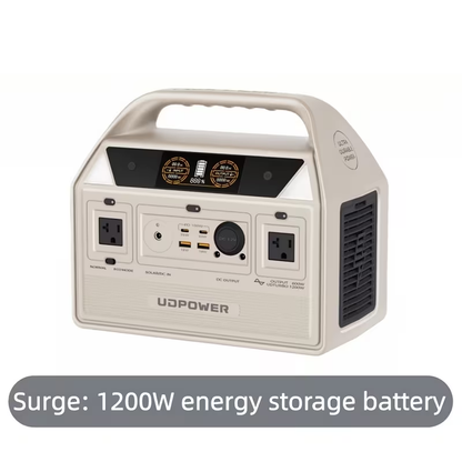 Portable Power Station 595Wh 600W with LiFePO4 Cell Pack, Nine Outputs, USB-C PD and 1200W Surge