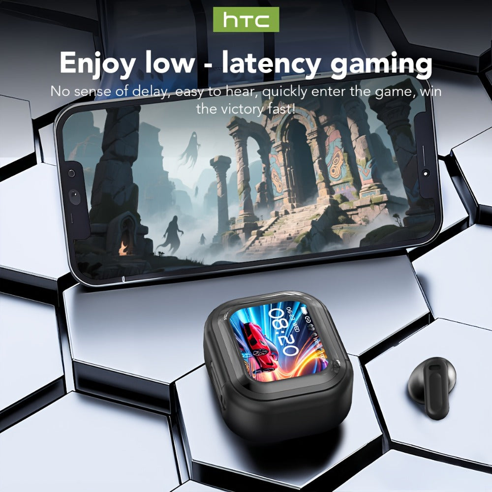 131 Language Real-Time Translation Wireless Headphones HTC NE20 TWS HiFi Sound Low Latency Gaming AI Noise Reduction LED Touch Screen Built-In Mic for Business Travel Office Study Gaming Birthday Gift
