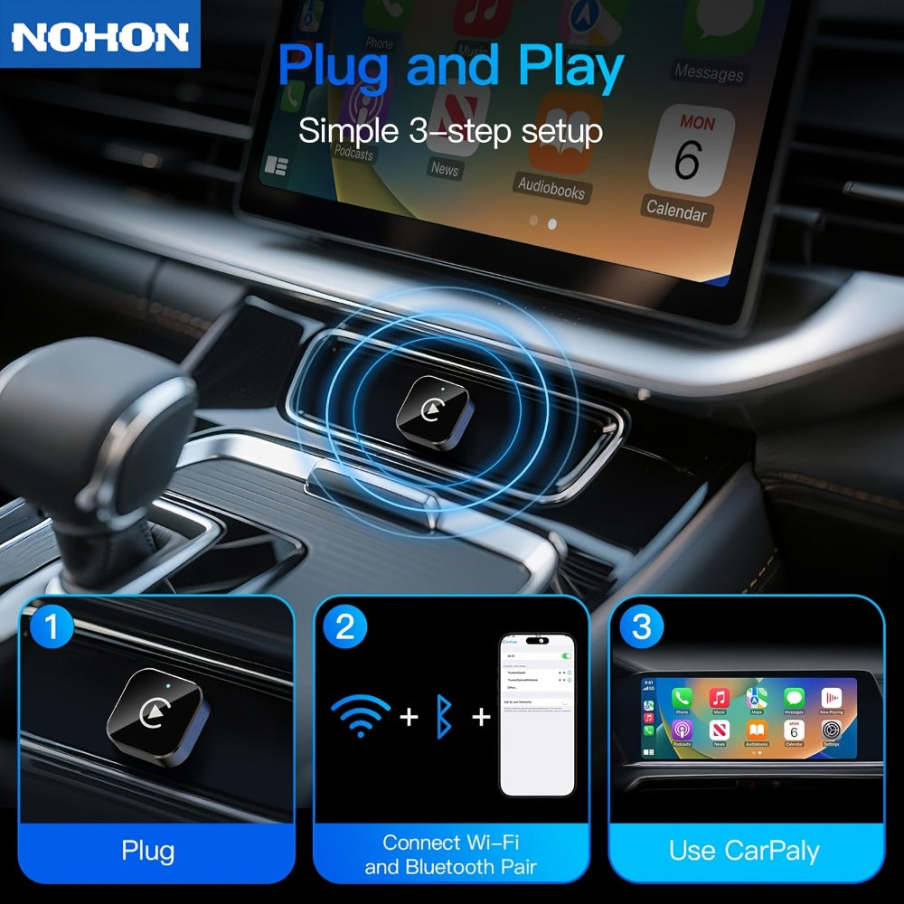2-in-1 Wireless CarPlay & Android Auto Adapter Mini USB Dongle 2026 Upgrade Fast Stable Connection for iOS 10+ & Android 11+, Converts Wired CarPlay to Wireless Plug-and-Play