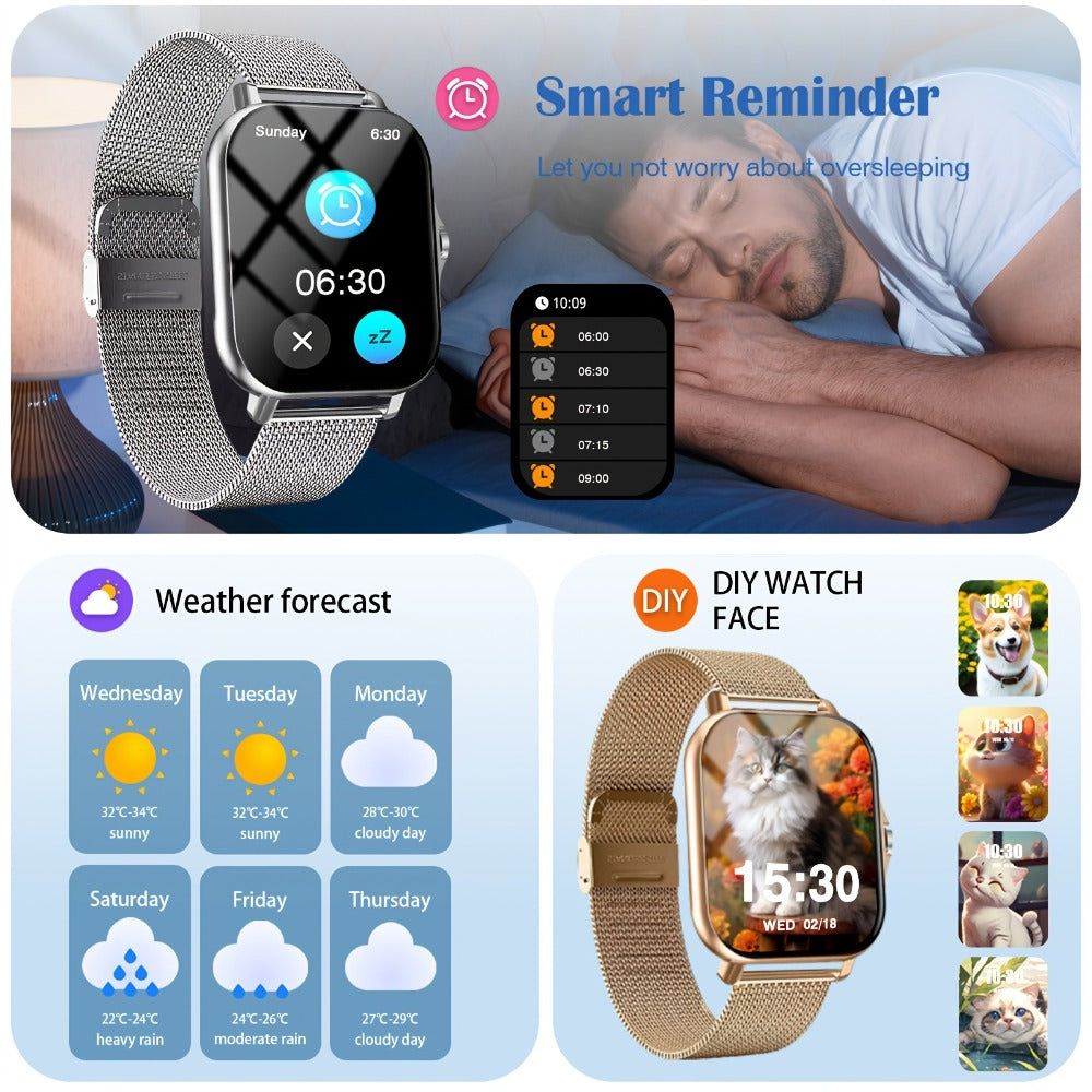 Smartwatch 1.83 Inch with Extra Strap Set, Wireless Calling, Sport Modes, Alarm and Pedometer