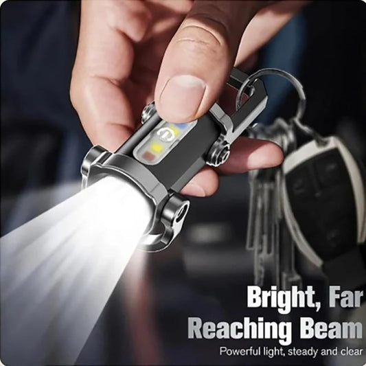 Flashlight 1200-Lumen Keychain 4-Pack with Seven Modes, USB-C Charging and Phone Power Output