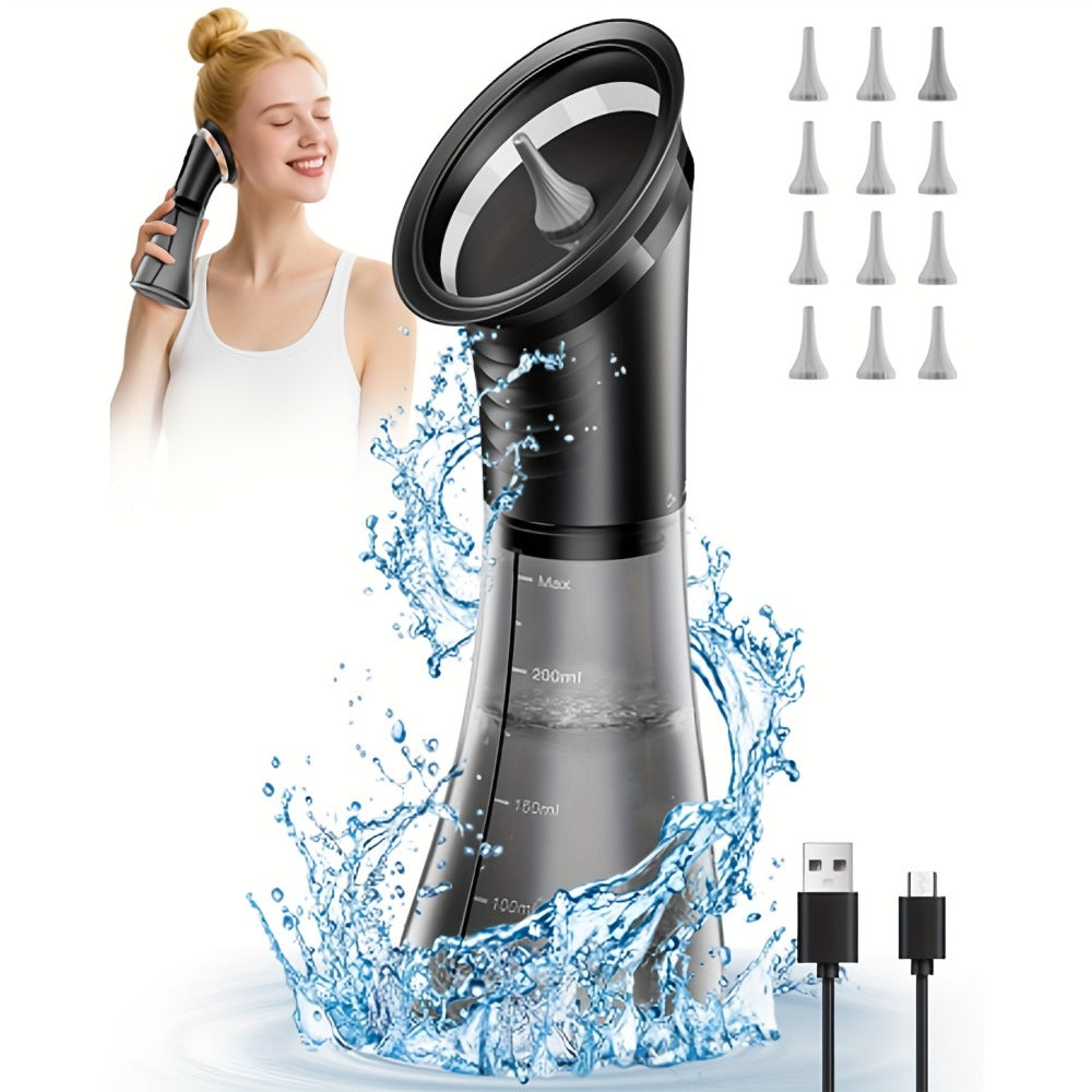 E80 Electric Ear Irrigation Kit with Three Modes, Dual Tank Sections, Temperature Display and USB Charging