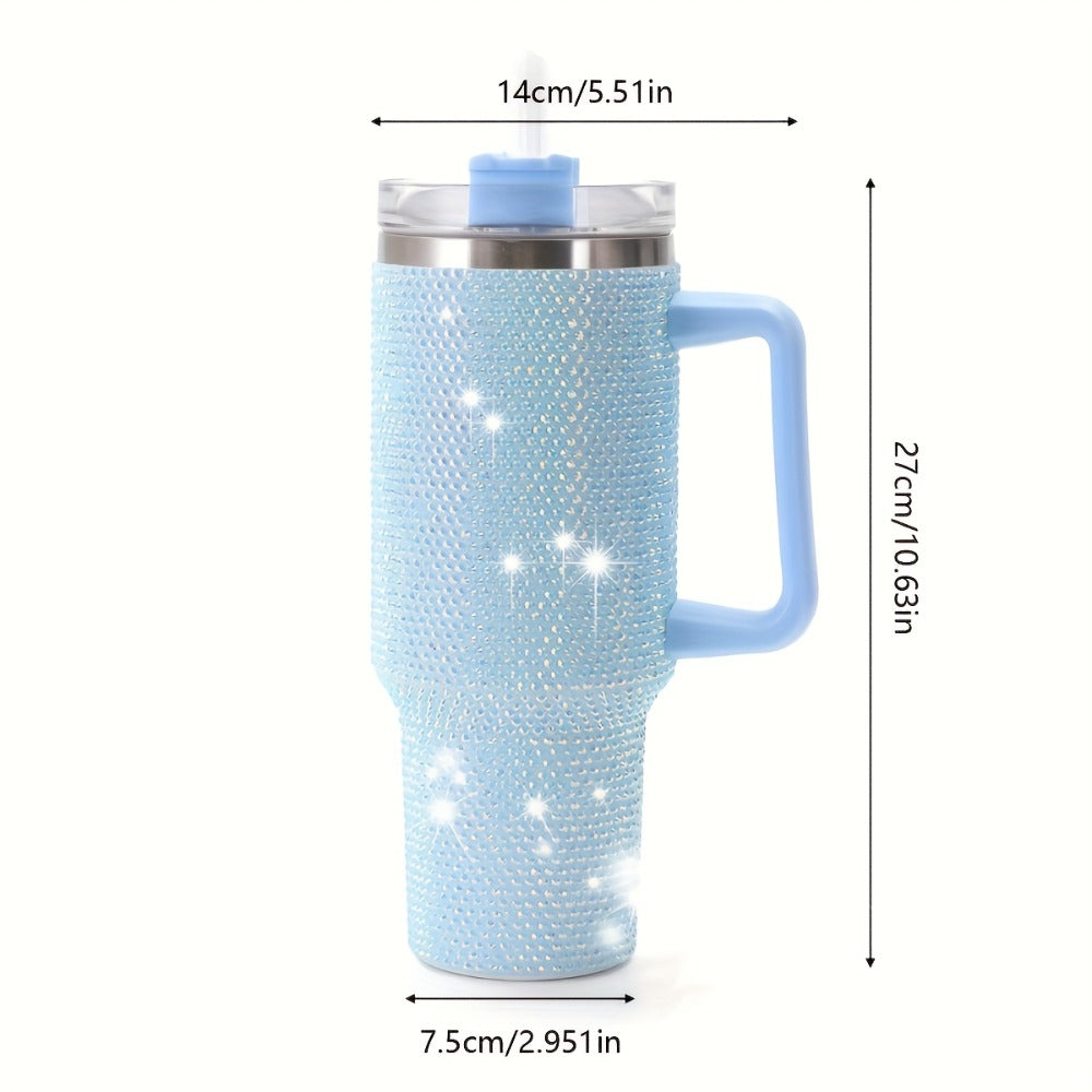 Insulated Tumbler 40oz All-Over Rhinestone Stainless Steel in Fifteen Retained Color Options