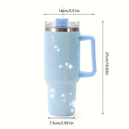 Insulated Tumbler 40oz All-Over Rhinestone Stainless Steel in Fifteen Retained Color Options