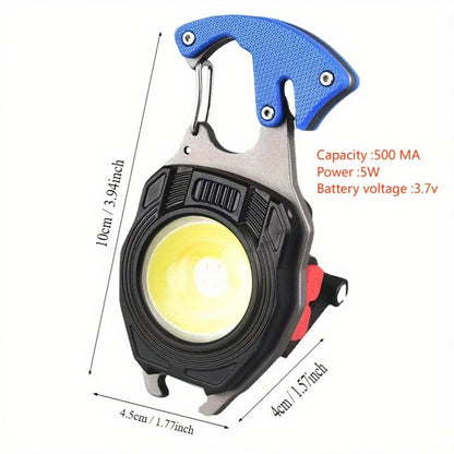 COB LED Keychain Flashlight with Lighter – 7-in-1 EDC 3-Pack