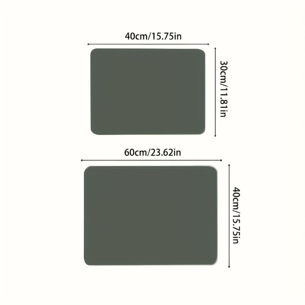 Kitchen Mat, 40x60cm Black Microfiber Dish-Drying and Laundry Counter Pad with Machine-Wash Care